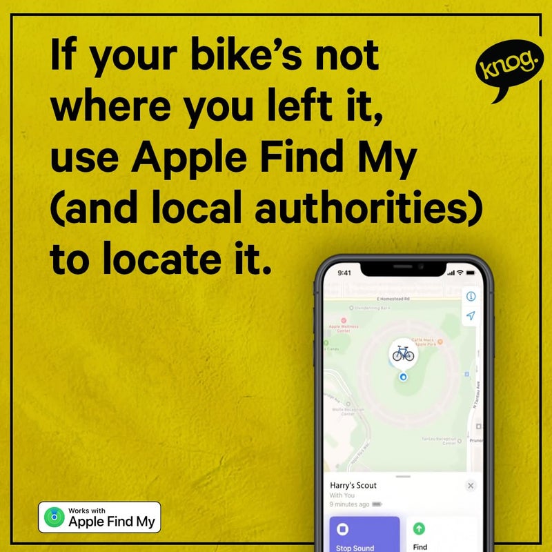 Knog Scout Bike Alarm & Finder - 85db Alarm  iOS 'Find My' Tracking - Motion-Activated Bicycle Deterrent Alarm with Loud Audio Alert & Locator - Image 3
